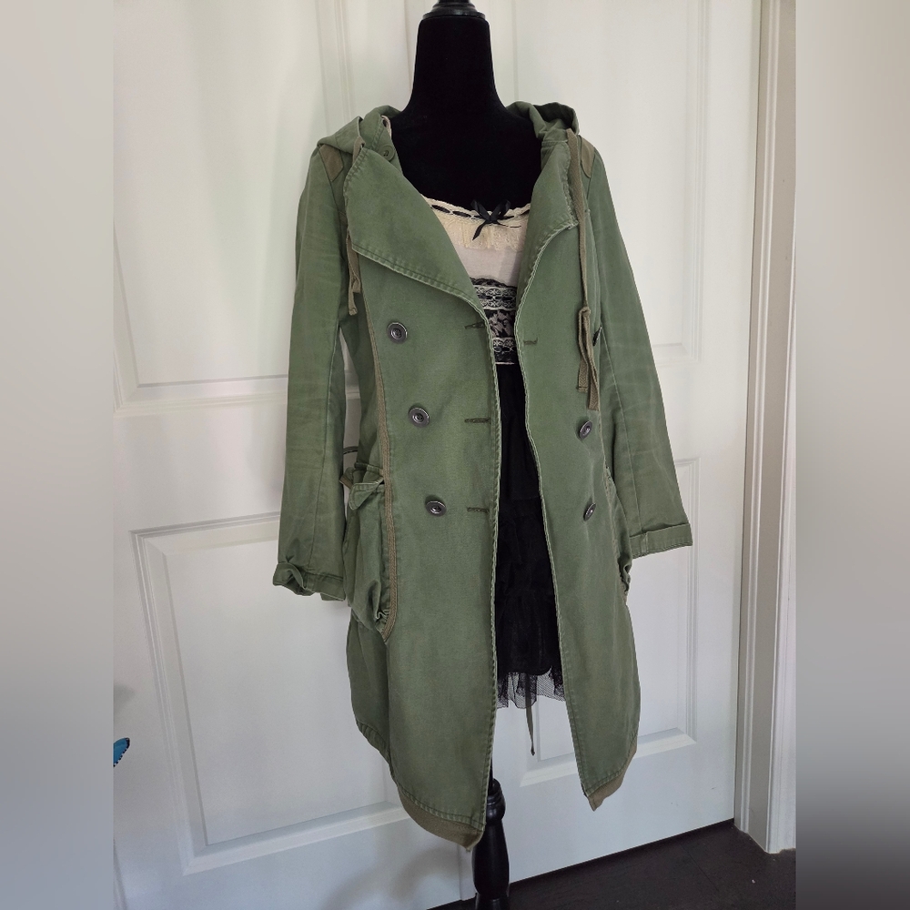 Vintage Early 2000s purchased Military Hooded Jacket 100% Cotton + FREE Dress